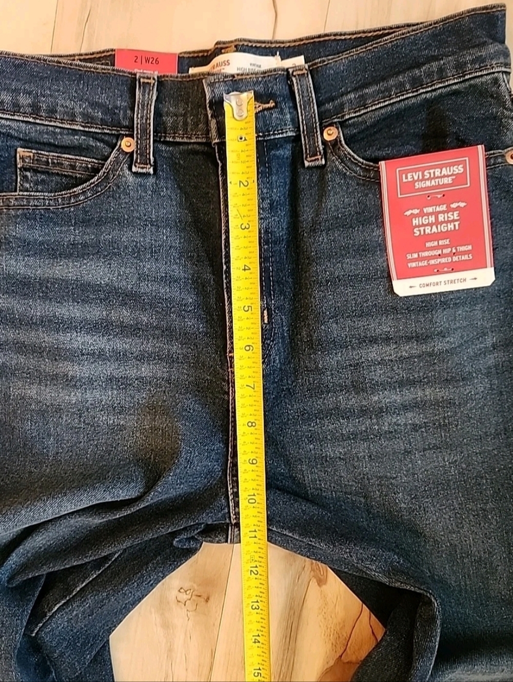 Levi Strauss Signature Women's Vintage High Rise Straight Jeans Size 2/26 - Picture 9 of 9